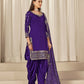 Anaita Purple Roman Silk Stitched Suit with Embroidery & Real Mirror Work