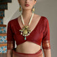 Vishnu Weaves Women's Maroon Paithani Silk Zari Woven Saree with Blouse - Swadesiicart