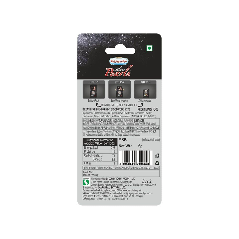 Rajnigandha Silver Pearls Mouth Freshener - Swadesiicart