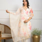 Festive Wear Ethnic Off White Premium Organza Stitched Suit With Dupatta - Tanisha | Swadesiicart