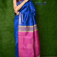 Very Much Indian Handwoven Raw Silk Dupion Saree - Cobalt Blue With Purple Pallu | Swadesiicart