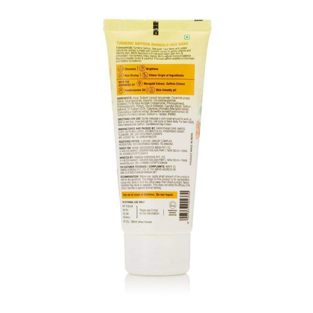Fabessentials Turmeric Saffron Marigold Face Wash - Swadesiicart