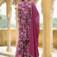 Janasya Purple Georgette Floral Kurta,Bottom & Dupatta | Swadesiicart