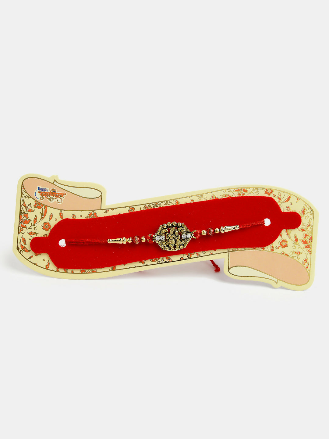 NVR Men Set of 4 Multicolor Radha Krishna & Peacock Design Rakhi With Roli Chawal & Chocolate | Swadesiicart