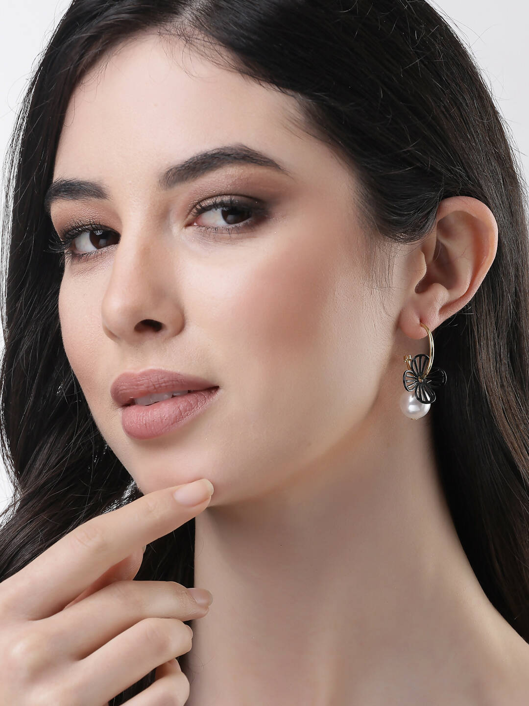NVR Women Gold-Toned Teardrop Shaped Drop Earrings | Swadesiicart