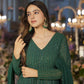 Jyoti Fashion Women's Green Faux Georgette Zari Embroidery with Sequence Anarkali Dress with Dupatta | Swadesiicart