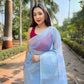 Vamsee Mehar Sky Organza Saree - Swadesiicart