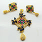 Multicolor Stones AD Designer Pendant Set | Swadesiicart