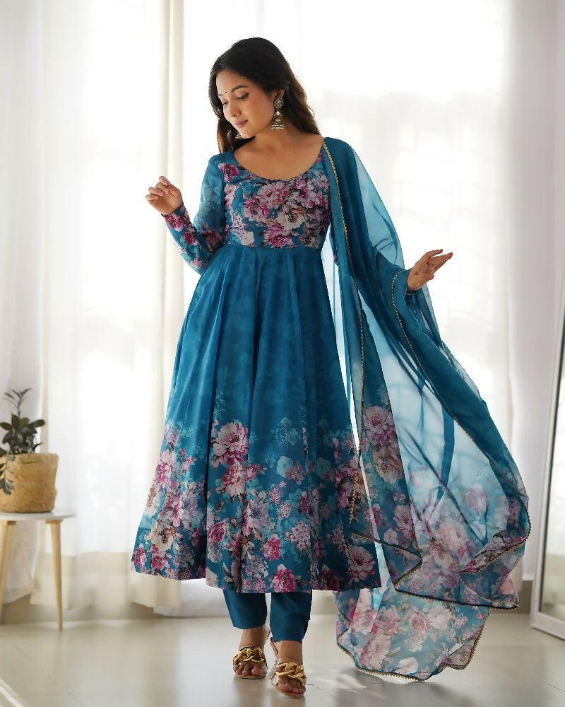 Joban Fashion Rama Kurta Set Organza Sequin Embroidery Work - Swadesiicart