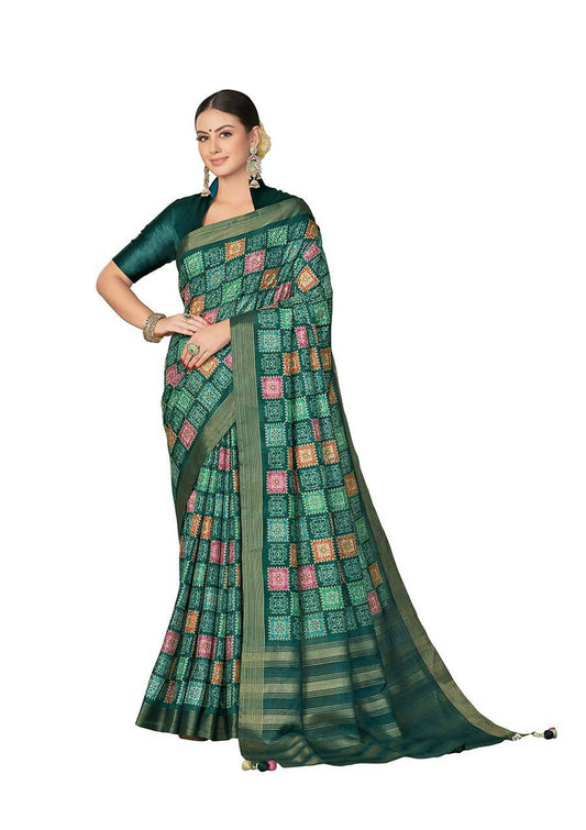 Green Rangkat Tussar Silk Woven Design Saree with Unstitched Blouse - Mohmanthan Eshani | Swadesiicart