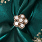 Ruby Raang White Gold Polished Kundan Ring | Swadesiicart