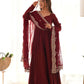 Joban Fashion Maroon Kurta Set Chanderi Sequence Embroidery Work - Swadesiicart