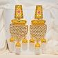 Traditional Gold-Polished Meenakari Yellow Jhumka Jhumki Earrings By House of Ree - House of Ree