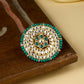 NVR Women's Traditional Ethnic Kundan Meenakari Gold-Polished Ajustable Finger Ring | Swadesiicart