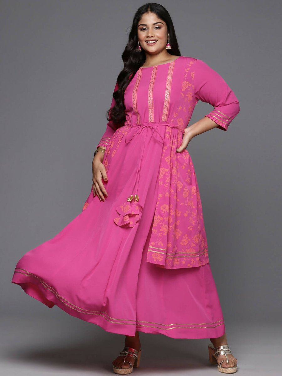 Ahalyaa Women's Traditional wear Ethnic Dress - PINK | Swadesiicart