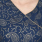 Indian Clothing Aniyah Rayon Blue Color Foil Print Angrakha Anarkali Kurta (AN-208K)