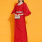 Women Republic Red Georgette Gown With Embellished Belt | Swadesiicart