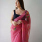 Vamsee Pink Organza Saree - Swadesiicart