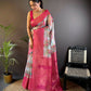 Joban Fashion Pink Floral Motifs Banarasi Silk Sarees | Swadesiicart