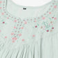 Light Blue Poly Cotton Yoke Embroidered A-line Top - Tarini - Swadesiicart