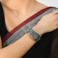 Mominos Fashion Kamal Johar Oxidised Silver-Plated Screw Type Handcraft Bracelet