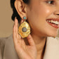 Nuyug 18k Gold-Plated American Diamond Studded Anti Tarnish Contemporary Dangler Earrings | Swadesiicart