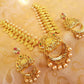 Multicolor Gold Plated Lakshmi Kasu Necklace Set