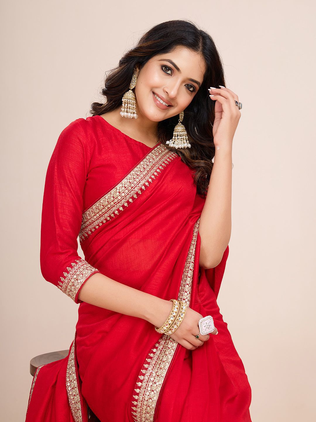 kasee Embroidered Pure Silk Ready to Wear Saree | Swadesiicart