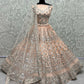 Jyoti Fashion Women's Peach Bridal Net Zari with Thread Embroidered Wedding Lehenga Choli | Swadesiicart