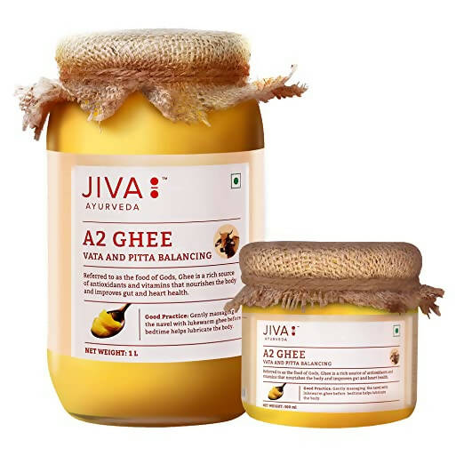 Jiva Ayurveda A2 Gir Desi Cow Ghee Combo | Certified Pure Cow Ghee | Traditional Bilona Method Ghee | Swadesiicart