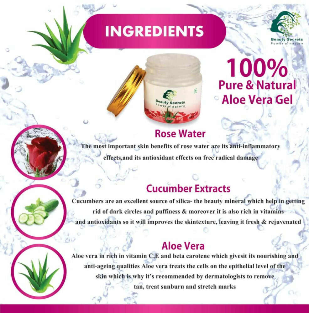 Beauty Secrets Pure Aloe Vera Gel for Face and Body | Swadesiicart