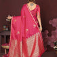 Joban Fashion Pink Floral Banarasi Silk Sarees | Swadesiicart