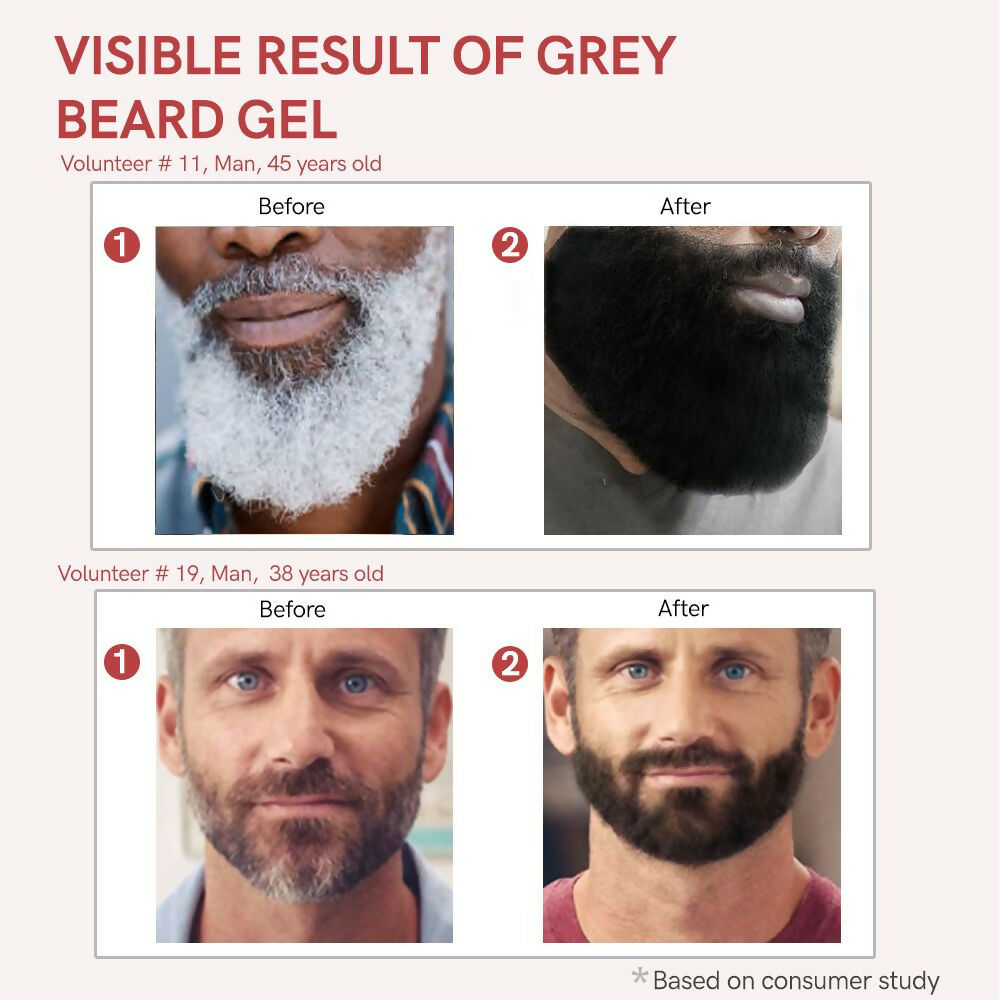 Ivory Natural Grey Beard Gel Restores Dark Shine & Vibrant Of Beard | Swadesiicart