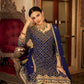 Blue Heavy Chinon Semi Stitched Kurta with Bottom & Dupatta - Dhvani
