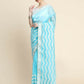 Vamsee Banno Lehriya Sky Organza Saree - Swadesiicart