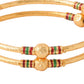 NVR Women Set of 2 Gold-Polished Traditional Bangles - Swadesiicart