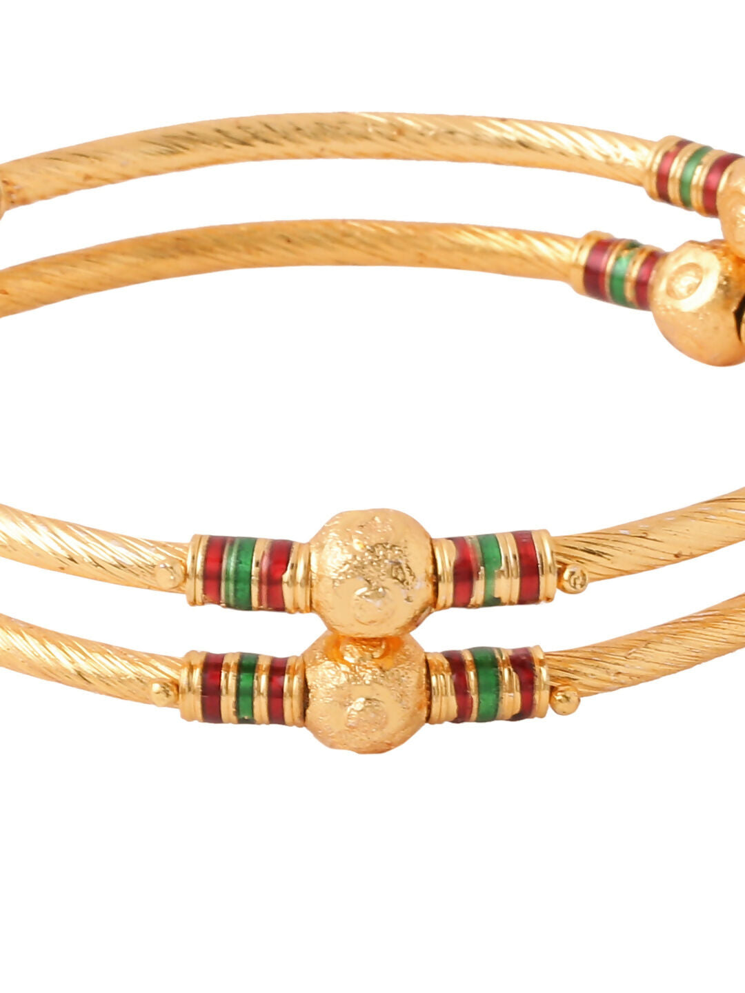 NVR Women Set of 2 Gold-Polished Traditional Bangles - Swadesiicart