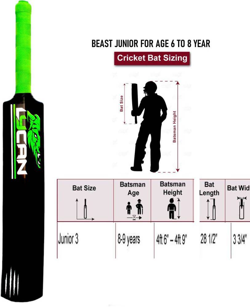 Lycan Junior Plastic Cricket Bat (Size 3) - Swadesiicart