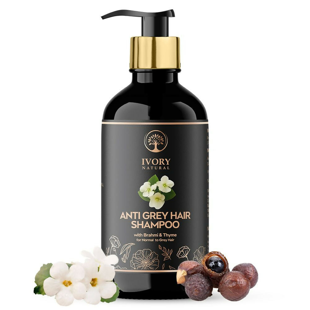 Ivory Natural Grey Hair Shampoo For Nature-Inspired Grey Coverage And Revitalization | Swadesiicart
