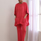 trueBrowns Bright Pink Dobby Boxy Fit High Low Co-Ord Set - Swadesiicart