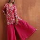 trueBrowns Pink Metallic Sharara Set | Swadesiicart
