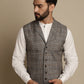 Even Apparels Men's Brown Waistcoat with Notched Lapel | Swadesiicart