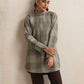 trueBrowns Green Check High Neck Winter Top | Swadesiicart