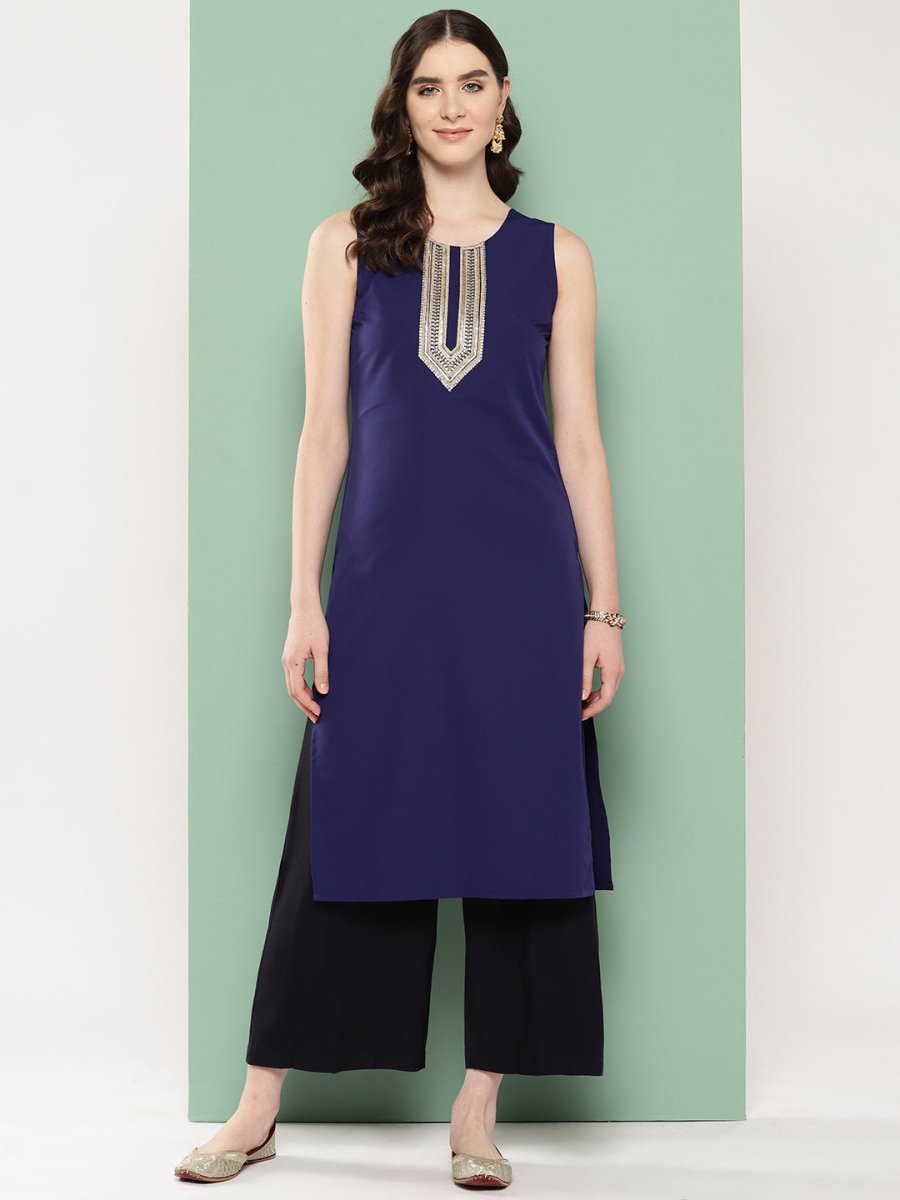 Ahalyaa Women Yoke Design Sequinned Kurta | Swadesiicart
