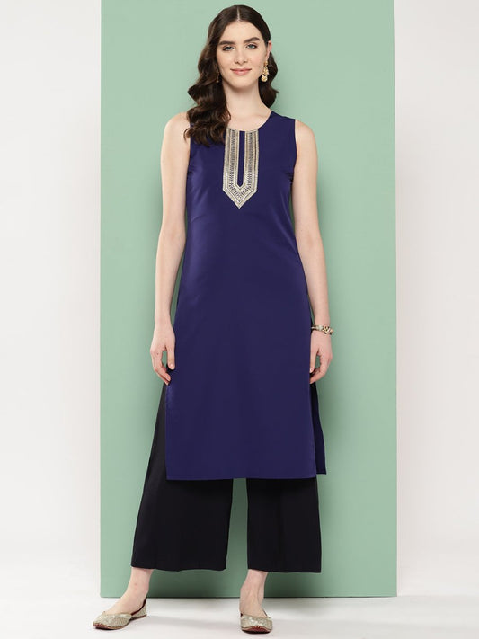 Ahalyaa Women Yoke Design Sequinned Kurta | Swadesiicart