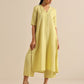trueBrowns Spark Green Slub High Slit Kurta Pant Set | Swadesiicart