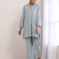 trueBrowns Eggshell Blue Dobby Relaxed Fit Co-Ord Set - Swadesiicart