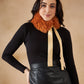 InWeave Women's Carrot Orange Fur Neckpiece - Swadesiicart