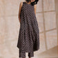 trueBrowns Black Bird Bagru Print Cotton Sleeveless Kurta Pant Set | Swadesiicart