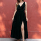 trueBrowns Dark Green Velvet Sleeveless Dress | Swadesiicart